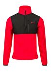 2AS Petan Yarım Fermuarlı Parçalı Erkek Polar Sweatshirt Kırmızı 2ASPET1105127