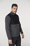 2AS Petan Yarım Fermuarlı Parçalı Erkek Polar Sweatshirt