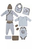 Ecocotton It Is A Boy Erkek Bebek Hastane Çıkışı 10'lu Set Kahve 0-3 Ay