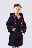 Ecocotton Sports Time Erkek Çocuk Bornozu 13-14 Yaş Lacivert