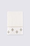 Ecocotton Aslışah Banyo Havlusu %100 Organik Pamuk Nakışlı Krem 80x150 Cm
