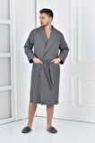 Green Black Afra Erkek Pike Bornoz %100 Pamuk Antrasit