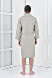 Green Black Afra Erkek Pike Bornoz %100 Pamuk Bej