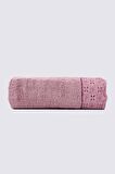 Ecocotton Ella Banyo Havlusu %100 Organik Pamuk Brodeli Pudra 80x150 Cm