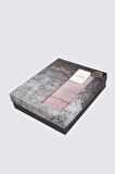 Ecocotton Ella Banyo Havlusu %100 Organik Pamuk Brodeli Pudra 80x150 Cm