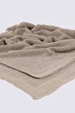 Ecocotton Alina Çift Kişilik Triko Battaniye Bej 200 x 220 cm