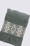 Green Black Hereke 2'li El Yüz Havlusu Seti %100 Pamuk Jakarlı Yeşil 50x80 Cm