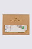 Ecocotton Karina Banyo Havlusu %100 Organik Pamuk Baskılı Beyaz 80x150 Cm