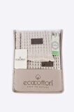 Ecocotton Seren 3'lü Havlu Seti %100 Organik Pamuk Waffle Pike Bej