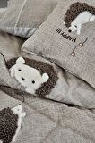 Ecocotton Migala Bebek Nevresim Takımı %100 Organik Pamuk Müslin Nakışlı Bej 100x150 Cm