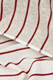 Ecocotton Arden El Yüz Havlusu %100 Organik Pamuk Karışımlı Kenevir Havlu Kırmızı-Bej 50x80 Cm