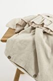 Ecocotton Dalya Battal Boy Nevresim Takımı %100 Organik Pamuk Keten Fırfırlı Terra 240x220 Cm Terra
