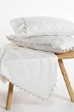 Ecocotton Mona Çift Kişilik Nevresim Takımı %100 Organik Pamuk Keten El Nakışlı Krem 200x220 Cm