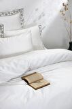 Ecocotton Mira Çift Kişilik Nevresim Takımı %100 Organik Pamuk Saten Nakışlı Krem 200X220 Cm