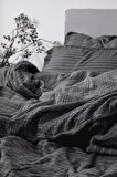 Ecocotton Tara Çift Kişilik Nevresim Takımı %100 Organik Pamuk Müslin Antrasit 200x220 Cm