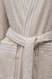 Ecocotton Raisa Kadın Bornoz %100 Organik Pamuk Jakarlı Bej