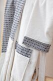 Ecocotton İmre Aile Bornoz  Seti %100 Organik Pamuk Müslin Jakarlı Terra/Siyah- M/L
