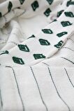 Ecocotton İmre Aile Bornoz  Seti %100 Organik Pamuk Müslin Jakarlı Yeşil/Bejl - M/L