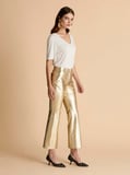 Kısa Paçalı  Kadın Pantolon   Gold