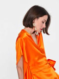 Kuşaklı İpek  Bluz   Oranj