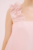 Organze Mini Elbise Pembe