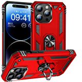 Apple iPhone 15 Pro Kılıf Yüzüklü Standlı Manyetikli Armor Zırh