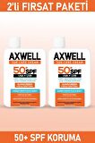 Axwell Sun Care 50+ Faktör Leke Karşıtı Tüm Cilt Tipleri İçin Renksiz Yüz Güneş Koruyucu Krem 2x100 ml