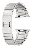 Apple Watch 7 41mm Otomatik Klipsli Lüx Metal Kordon