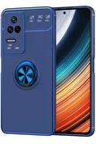 Xiaomi Poco F4 Kılıf Standlı Yüzüklü Manyetik Silikon