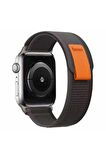 Apple Watch Uyumlu 7 41mm Renkli ​​​​KRD-77 Örgülü Hasır Tokalı Kordon 
