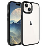 Apple iPhone 15 Plus Kılıf Ekran ve Kamera Çıkıntılı Kenarları Renkli Şeffaf Kapak