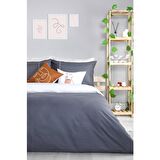 Majoli Berlin Ranforce Doğal Pamuk Çift Kişilik Nevresim Takımı - Gri - Antrasit  0116403022-G