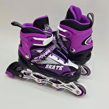 Powerline Skates Silikon Teker Işıklı ABEC7 Paten (39-42) - Mor