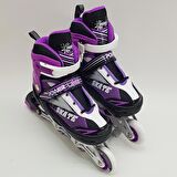 Powerline Skates Silikon Teker Işıklı ABEC7 Paten (39-42) - Mor