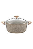 3110 2 Parça Bio Granit Derin Tencere 20x10 Cm 2,60 Litre Sütlü Kahve Rengi