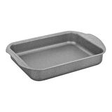 3213 - Tek Parça Biogranit, Yanmaz, Yapışmaz 29x27x7 Cm Dikdörtgen Fırın Tepsisi - Gri Renk