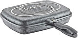 OMS Granit 36x26x9 cm Çift Taraflı Balık Tavası Gri