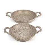 OMS 3729 Döküm Granit 2 Parça Kapaksız Sahan Set 18-20 cm Kumbeji
