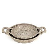 OMS 3729 Döküm Granit 2 Parça Kapaksız Sahan Set 18-20 cm Kumbeji