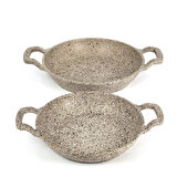 OMS 3729 Döküm Granit 2 Parça Kapaksız Sahan Set 18-20 cm Kumbeji