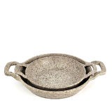 OMS 3729 Döküm Granit 2 Parça Kapaksız Sahan Set 18-20 cm Kumbeji