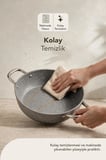 Urla 4 Parça Granit Sahan Seti (Silikon Spatula Hediyeli)