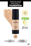 Koruyucu Etkili Fondöten - Detox Protect Foundation 01 Beige 30 ml 8680705312015
