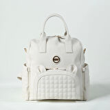 M&Y Kitty Deri Anne Bebek Bakım Sırt Çantası 7271 Krem