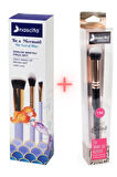 3' Lü Günlük Makyaj Fırça Seti NASBRUSHSET91R + Oval Yapılı Kapatıcı Fırçası NASBRUSH 136