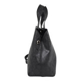 Siyah Suni Deri Yılan Desenli Omuz & El Çantası – 3 Gözlü, Mıknatıslı ve Fermuarlı Tasarım