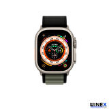 Global 42-44mm Yeni Nesil Apple Uyumlu Akıllı Saat Kordonu Hasır Kancalı Siyah Yeşil
