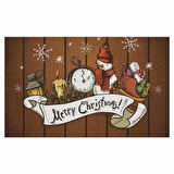 Yılbaşı Merry Christmas Tasarım Kapı Önü ve Ev İçi Paspas 45x75 cm