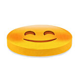 Gülücük Emoji Tasarım Daire Yastık Minder Ø40