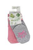 Bibaby Biorganic Paw 2'Li Kaymaz Çorap 68393 Pembe Gri